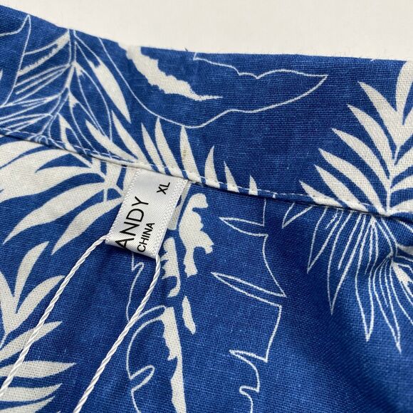 Coofandy Short Sleeve Button Down Hawaiian Shirt Blue Mens Size XL Brand New - Picture 6 of 9